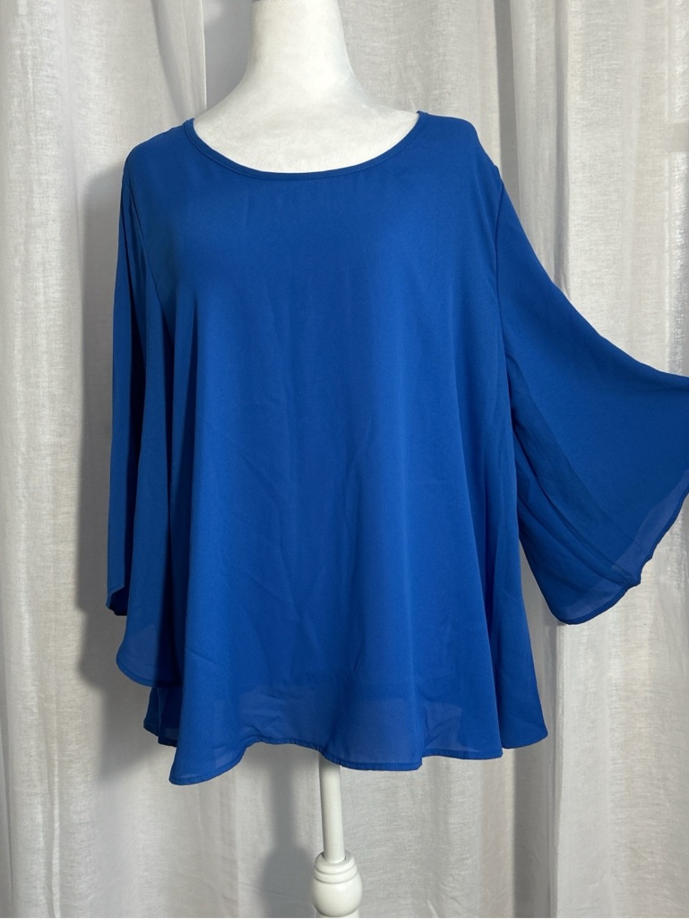 Women's Scoop Neck Flow Tunic in Royal Blue - Picture 3 of 5